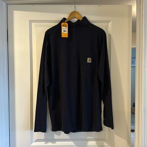NWT Large Carhartt Force 1/4-Zip Long Sleeve in Navy